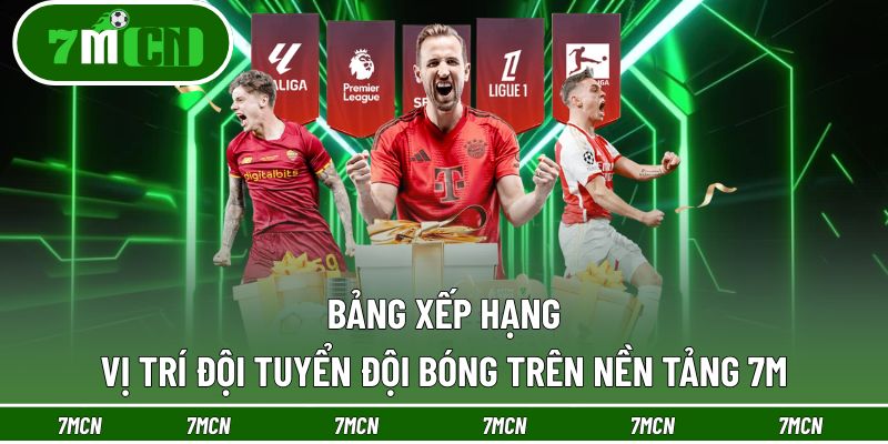 7M 19 Bảng xếp hạng vị trí đội tuyển đội bóng trên nền tảng 7M